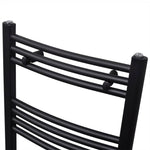 ZNTS Black Bathroom Central Heating Towel Rail Radiator Curve 500x1424mm 141917