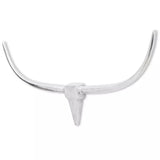 ZNTS Wall Mounted Aluminium Bulls Head Decoration Silver 125 cm 242338