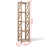 ZNTS 5-Tier Square Bamboo Shelf 242493