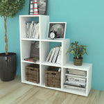 ZNTS Staircase Bookcase/Display Shelf 107 cm White 242552