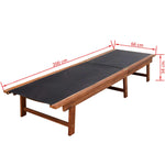 ZNTS Sun Lounger Solid Acacia Wood and Textilene 41745