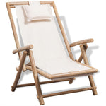 ZNTS Outdoor Deck Chair Bamboo 41893