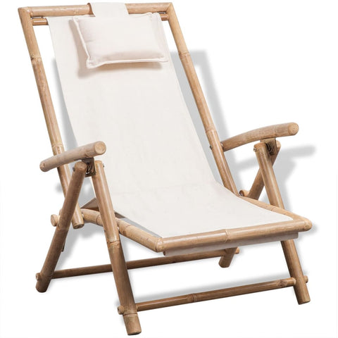 ZNTS Outdoor Deck Chair Bamboo 41893