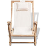 ZNTS Outdoor Deck Chair Bamboo 41893