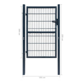 ZNTS Fence Gate Steel 106x248 cm Anthracite 142027