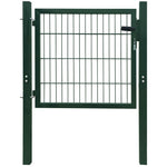 ZNTS Fence Gate Steel Green 105x150 cm 142028