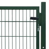 ZNTS Fence Gate Steel Green 105x150 cm 142028