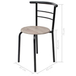 ZNTS Breakfast Bar Set MDF 243001