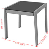 ZNTS Sun Loungers with Table Aluminium Black 42160