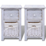 ZNTS Bedside Cabinets 2 pcs Wood White 242867