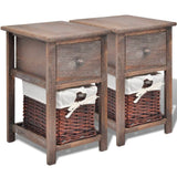 ZNTS Bedside Cabinets 2 pcs Wood Brown 242869