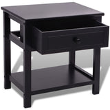 ZNTS Bedside Cabinet Wood Black 242872