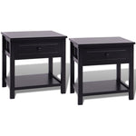 ZNTS Bedside Cabinets 2 pcs Wood Black 242873