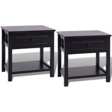 ZNTS Bedside Cabinets 2 pcs Wood Black 242873