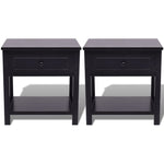 ZNTS Bedside Cabinets 2 pcs Wood Black 242873