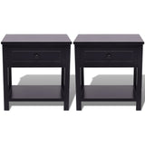 ZNTS Bedside Cabinets 2 pcs Wood Black 242873