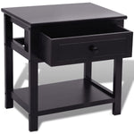 ZNTS Bedside Cabinets 2 pcs Wood Black 242873