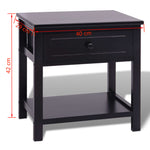 ZNTS Bedside Cabinets 2 pcs Wood Black 242873