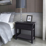 ZNTS Bedside Cabinets 2 pcs Wood Black 242873
