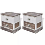 ZNTS Bedside Cabinets 2 pcs Brown and White 242885