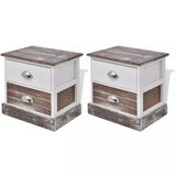 ZNTS Bedside Cabinets 2 pcs Brown and White 242885