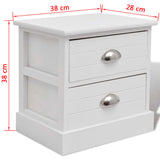 ZNTS French Bedside Cabinet White 242886