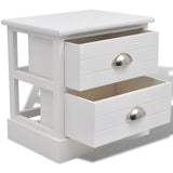 ZNTS French Bedside Cabinets 2 pcs White 242887