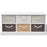 ZNTS Storage Bench 6 Drawers Wood 242891