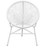 ZNTS Garden String Moon Chair Poly Rattan White 42072