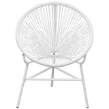 ZNTS Garden String Moon Chair Poly Rattan White 42072