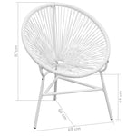 ZNTS Garden String Moon Chair Poly Rattan White 42072