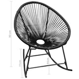 ZNTS Outdoor Rocking Chair Black Poly Rattan 42073