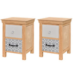 ZNTS Drawer Cabinets 2 pcs 34x34x46 cm Solid Wood 243160