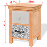 ZNTS Drawer Cabinets 2 pcs 34x34x46 cm Solid Wood 243160