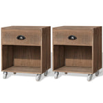 ZNTS Nightstand 2 pcs Brown Solid Wood 243162