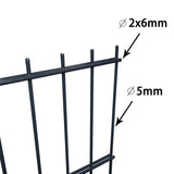 ZNTS 2D Garden Fence Panel 2.008x1.43 m Grey 142055