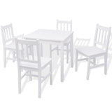 ZNTS Five Piece Dining Set Pinewood White 242957