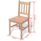 ZNTS Five Piece Dining Set Pinewood 242958