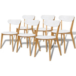 ZNTS Seven Piece Dining Set MDF and Brich Wood 242964