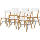 ZNTS Seven Piece Dining Set MDF and Brich Wood 242964