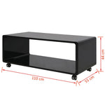 ZNTS High Gloss Coffee Table Black 242976