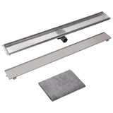 ZNTS Linear Shower Drain 1030x140 mm Stainless Steel 142176