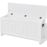 ZNTS Storage Bench Baroque Style MDF White 242646