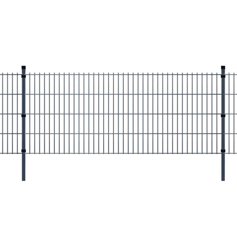 ZNTS 2D Garden Fence Panels & Posts 2008x830 mm 10 m Grey 272538