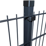 ZNTS 2D Garden Fence Panels & Posts 2008x830 mm 12 m Grey 272539