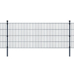 ZNTS 2D Garden Fence Panels & Posts 2008x830 mm 24 m Grey 272545
