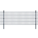 ZNTS 2D Garden Fence Panels & Posts 2008x830 mm 40 m Grey 272553