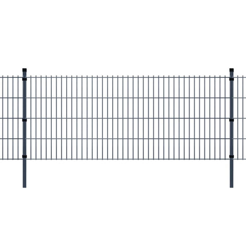 ZNTS 2D Garden Fence Panels & Posts 2008x830 mm 42 m Grey 272554