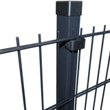 ZNTS 2D Garden Fence Panels & Posts 2008x830 mm 46 m Grey 272556