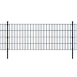 ZNTS 2D Garden Fence Panels & Posts 2008x830 mm 48 m Grey 272557